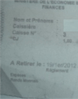 Reçu de paiement - extrait de casier judiciaire